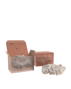 Svilena elastika za lase Twinkling White LARGE