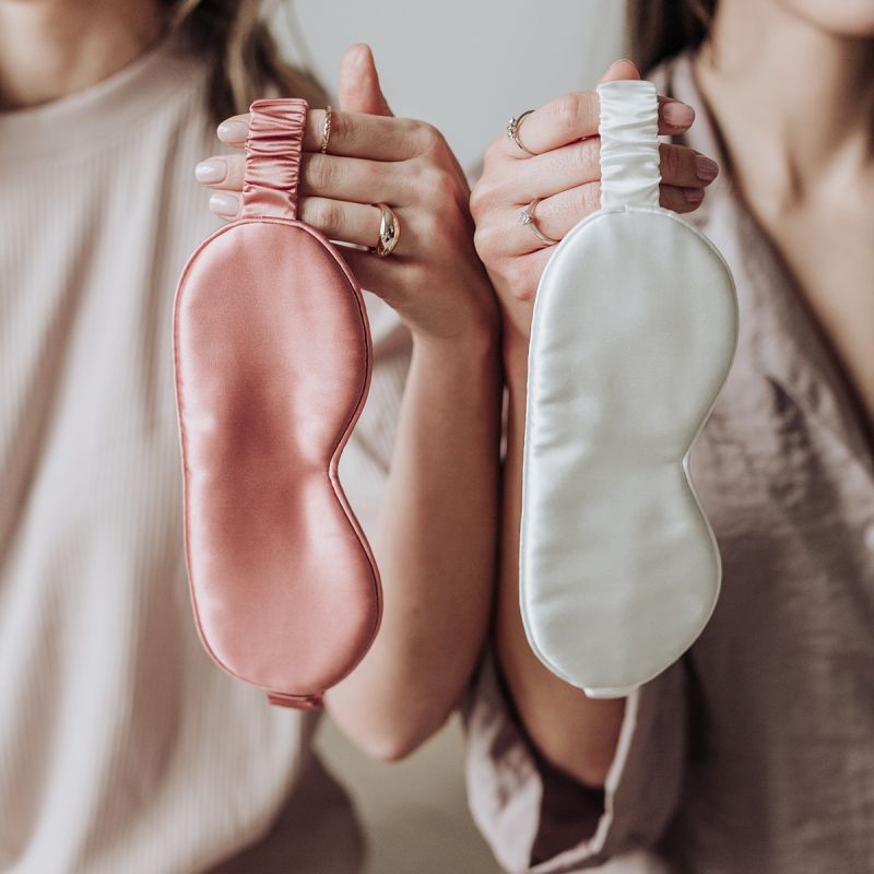 Svilena spalna maska Daydream Pink