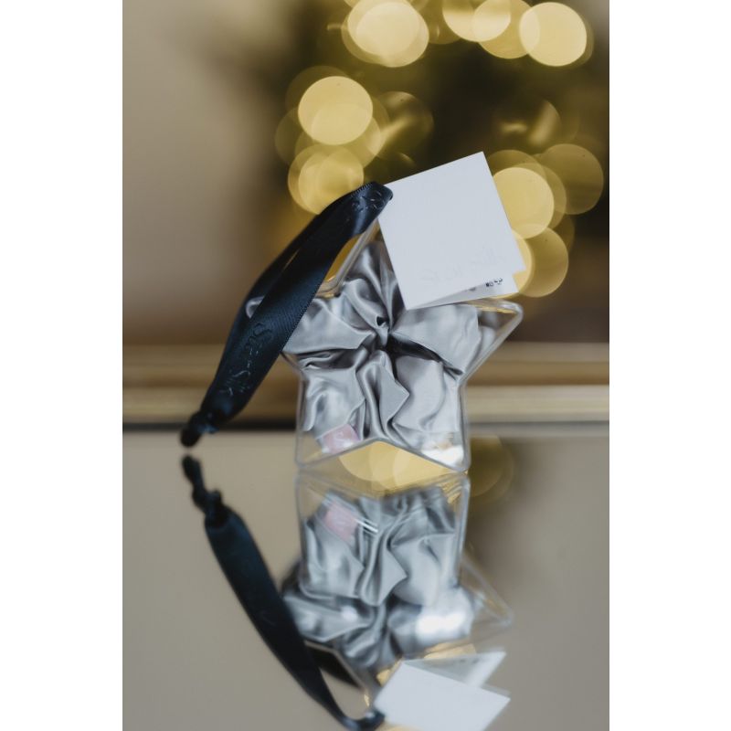 Svilena elastika za lase Silver Stardust All Stars, LARGE