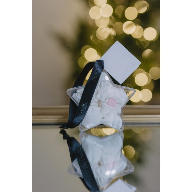 Svilena elastika za lase Twinkling White All Stars, LARGE