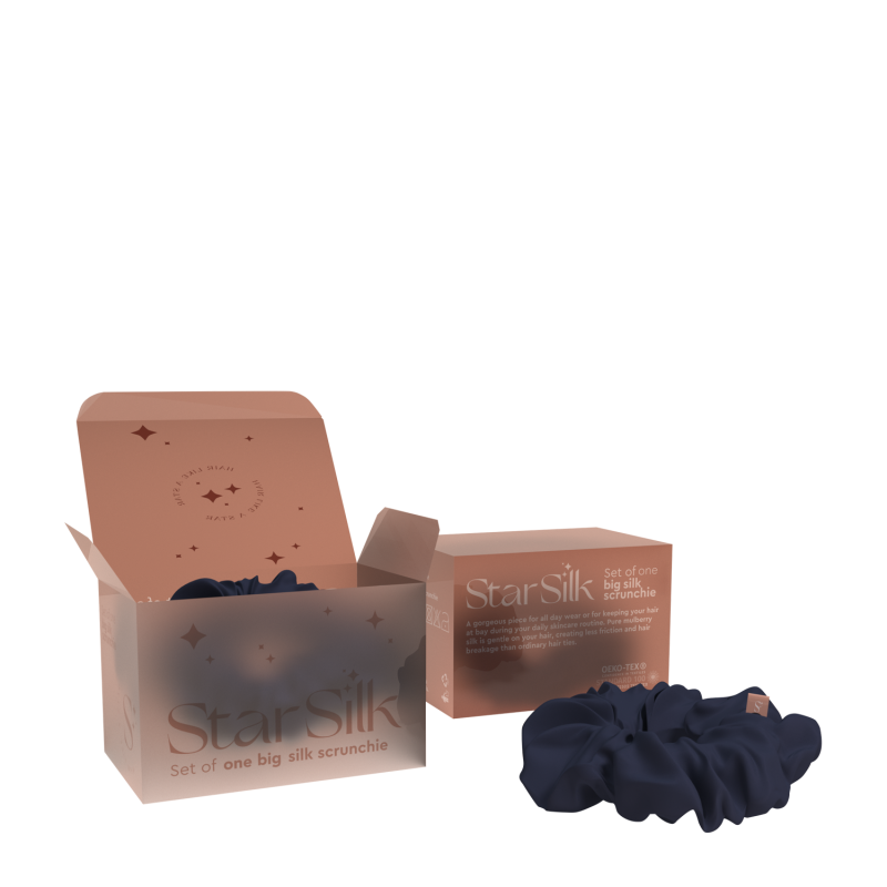 Svilena elastika za lase Midnight Blue LARGE