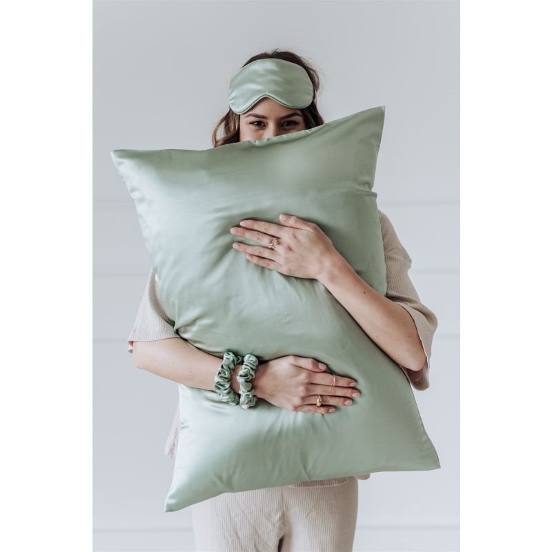 Svilena spalna maska Green Aurora