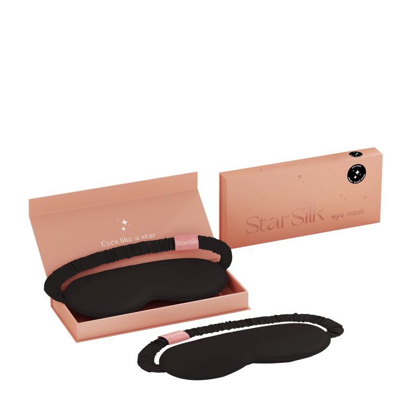 Svilena spalna maska Black Moon