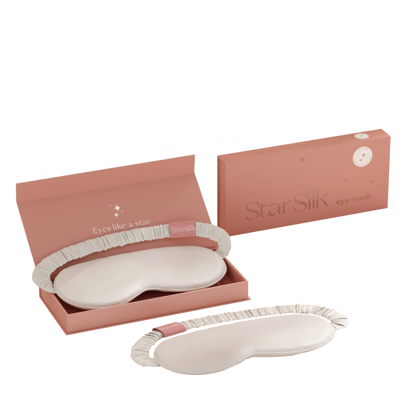 Svilena spalna maska Twinkling White 