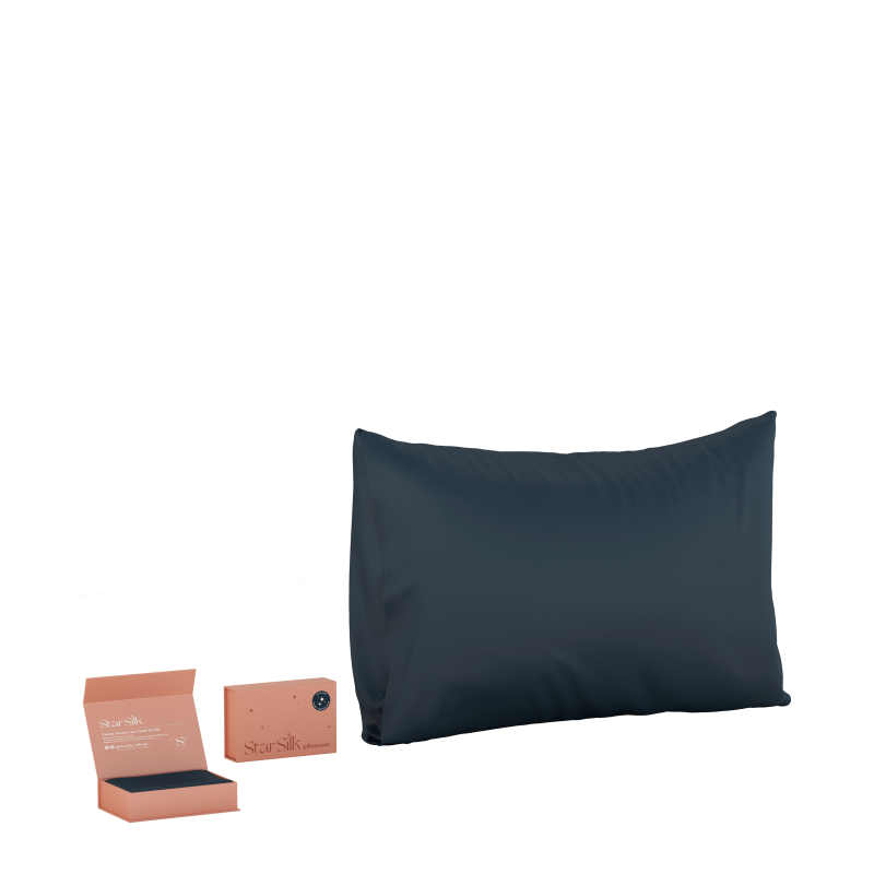 Svilena prevleka za blazino Midnight Blue 50 x 70 cm