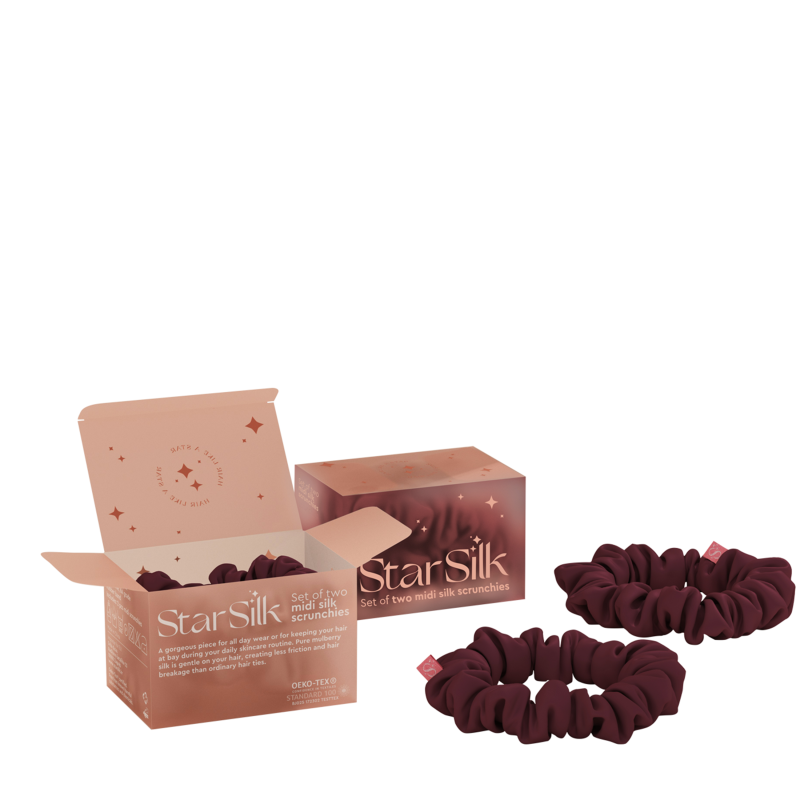 Svilena elastika za lase Burgundy Sky MIDI