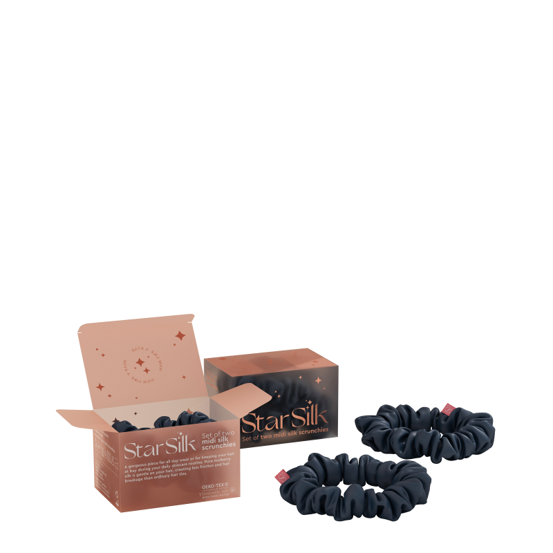 Svilena elastika za lase Midnight Blue MIDI