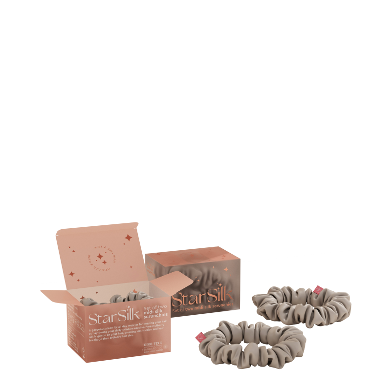 Svilena elastika za lase Silver Stardust MIDI