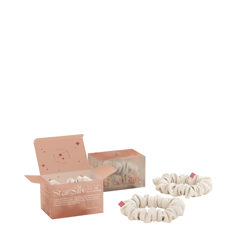 Svilena elastika za lase Twinkling White MIDI