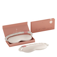 Svilena spalna maska Twinkling White 