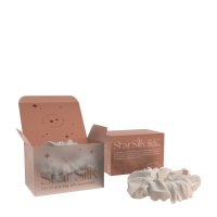 Svilena elastika za lase Twinkling White LARGE